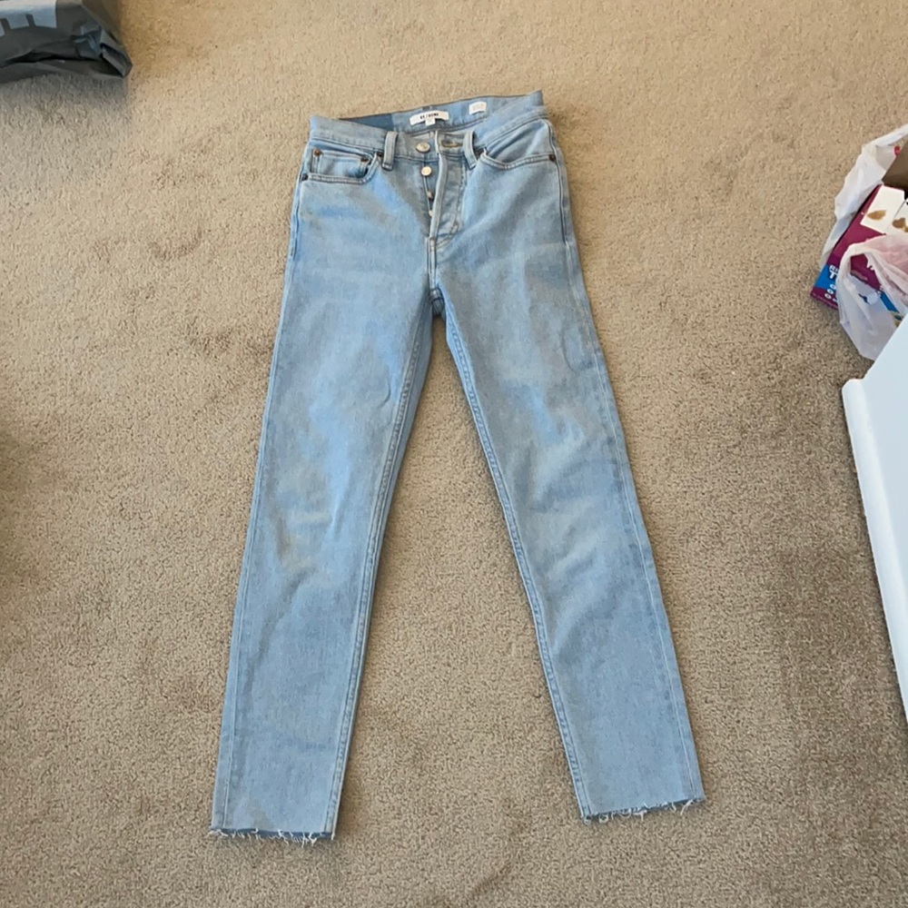 RE/Done light wash straight denim size 24